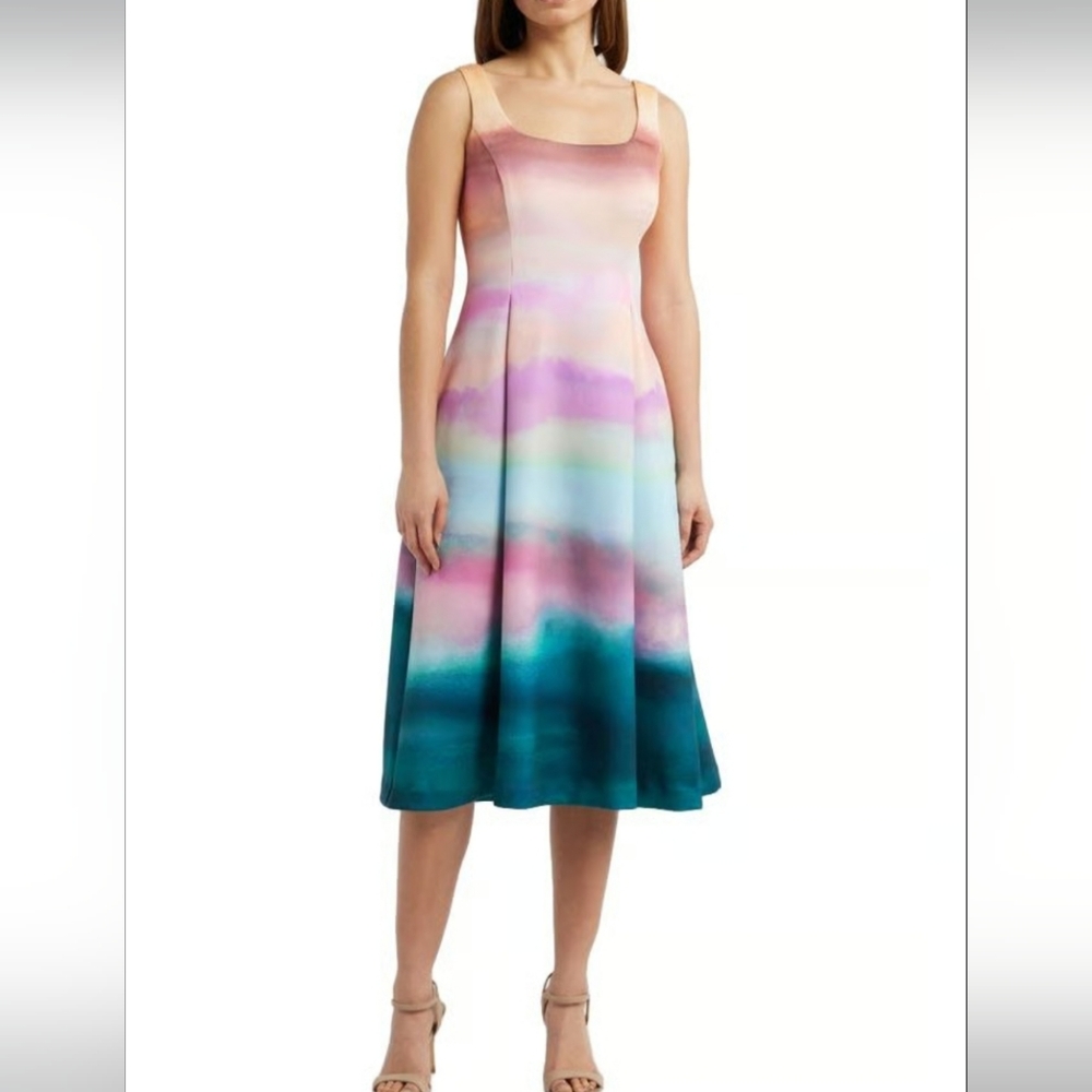 Vince Camuto scuba knit fit & flare cocktail dress Size 8